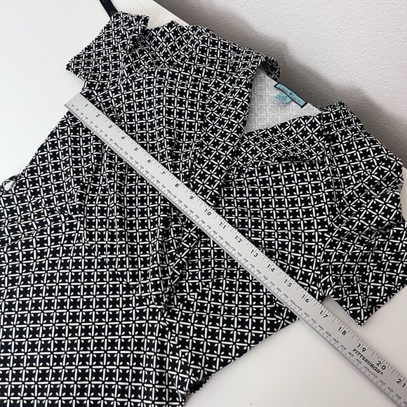 Louie Lucie Dress Womens Small Midi Fit and Flare Geometric Office Retro Belted - Picture 9 of 15